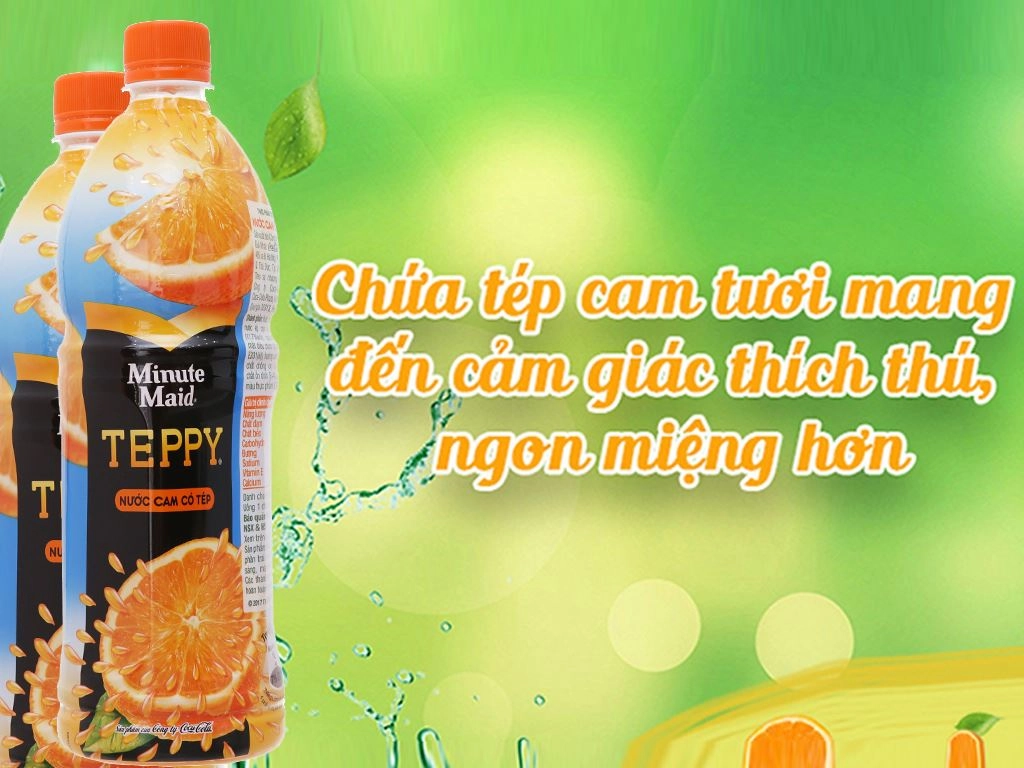 Nước cam có tép Teppy 1 lít