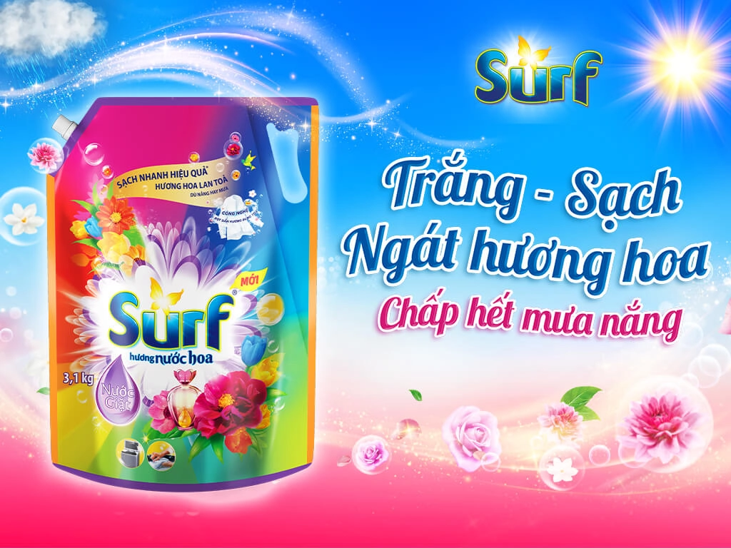 Nước giặt Surf hương nước hoa túi 3.1kg