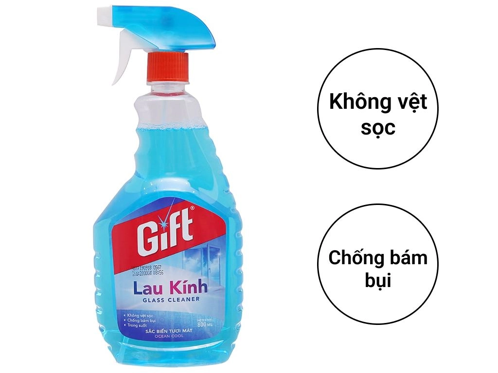 Nước lau kính Gift sắc biển tươi mát chai 800ml
